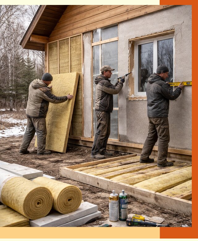 Утепление дачного дома в Тихорецке от 4896 руб/м2 — недорого | ТепломастерТхр