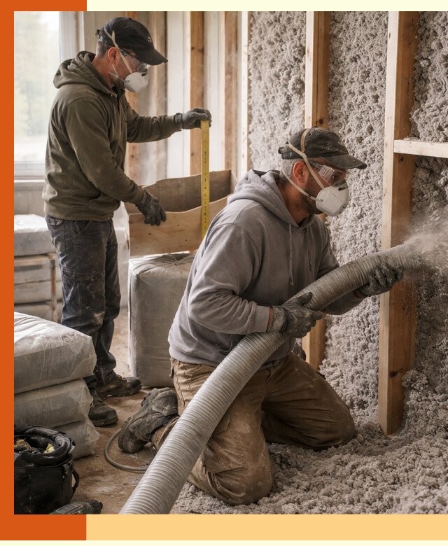 Утепление таунхауса эковатой в Тихорецке для максимально теплых стен