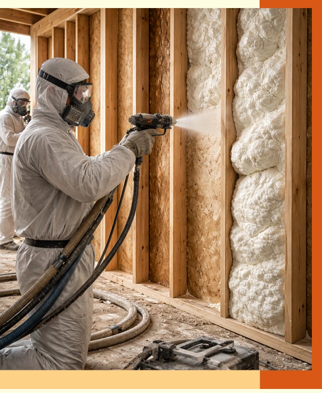 Утепление каркасного дома ППУ в Тихорецке от 2886 руб./м2 — работа под ключ | ТепломастерТхр