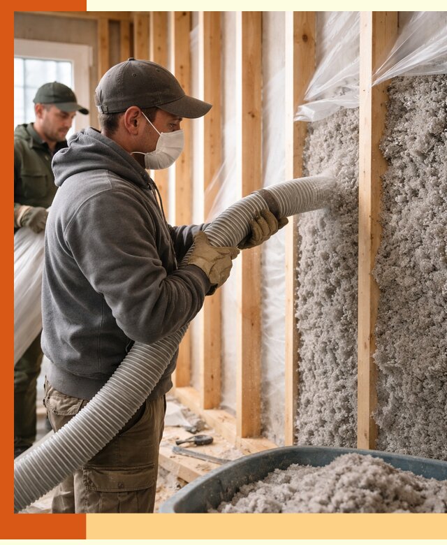 Утепление каркасного дома эковатой в Тихорецке — качественно и надолго