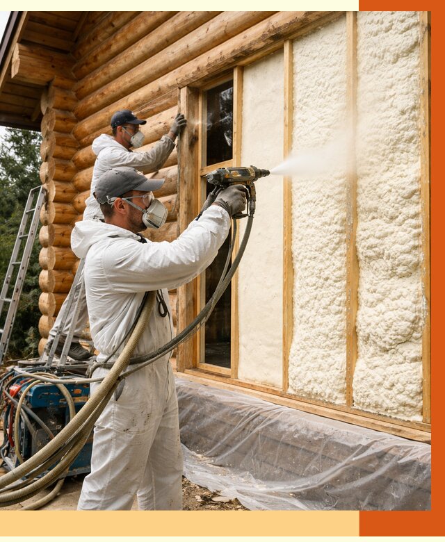 Утепление деревянного дома ППУ в Тихорецке от 4329 руб/м2 | ТепломастерТхр — под ключ