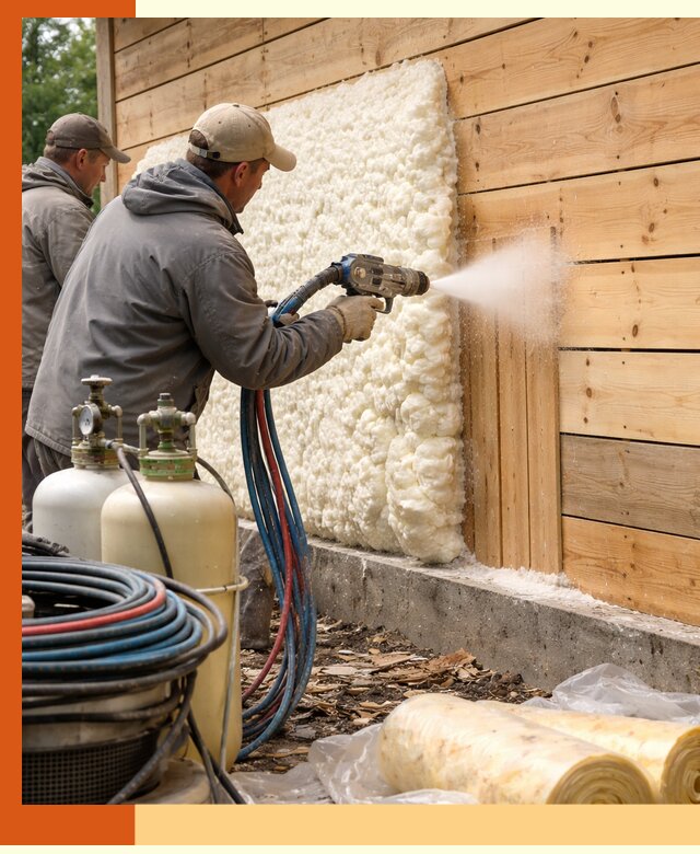 Утепление деревянного дома пенополиуретаном в Тихорецке