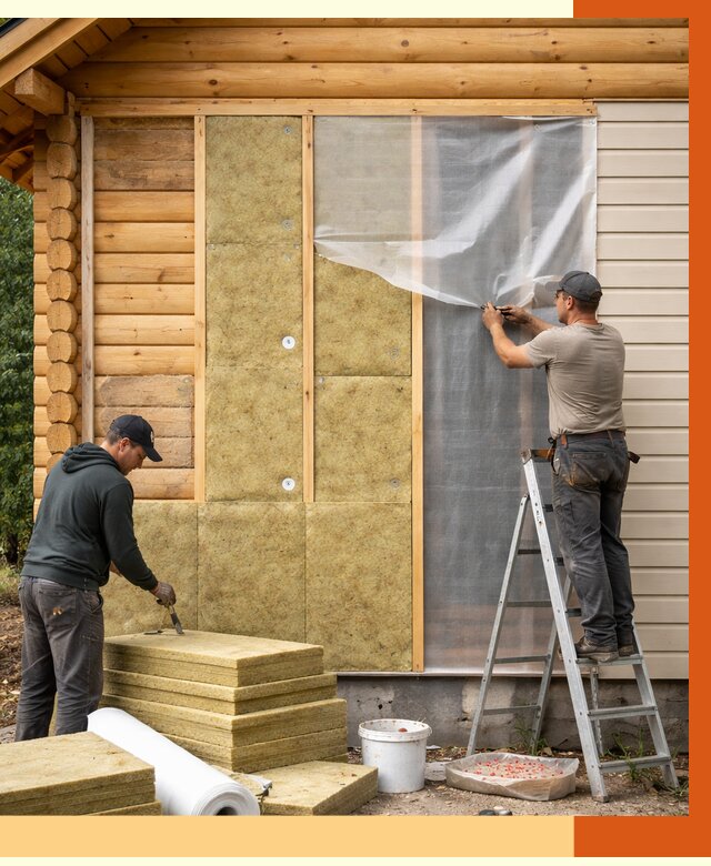 Утепление дома из бруса в Тихорецке от 3865 руб./м2 — работы под ключ | ТепломастерТхр