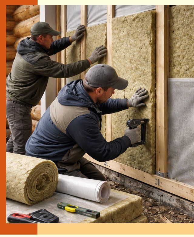 Утепление бревенчатого дома под ключ в Тихорецке