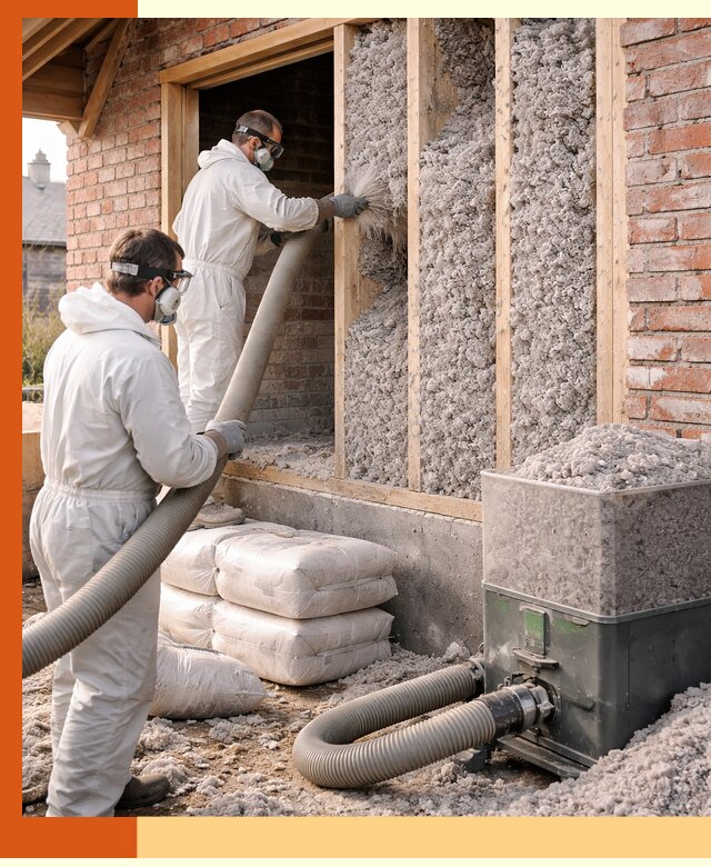 Утепление кирпичного дома эковатой в Тихорецке