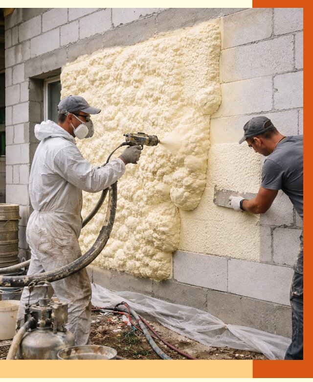 Утепление дома из газобетона ППУ в Тихорецке от 4947 руб./м² под ключ | ТепломастерТхр