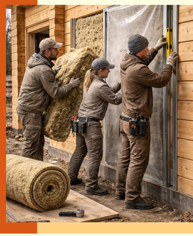 Утепление дома из двойного бруса в Тихорецке качественно и надёжно