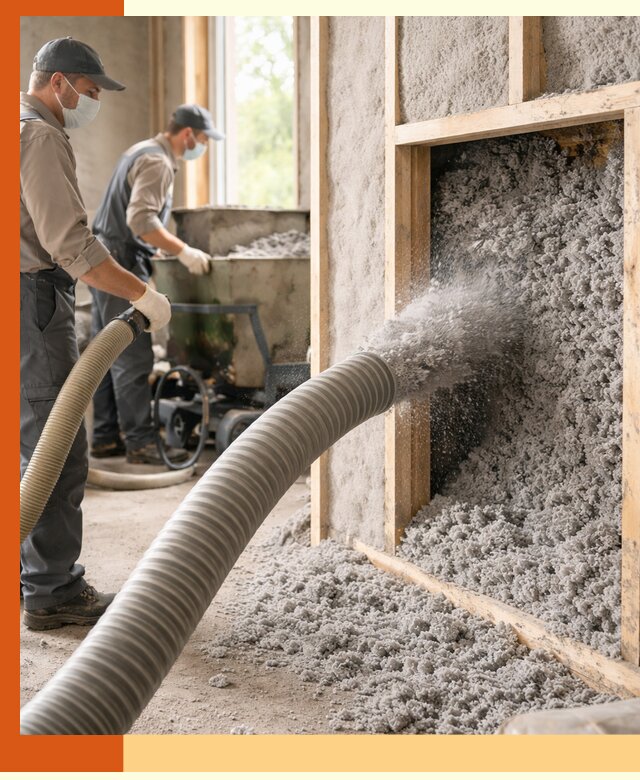 Утепление коттеджа эковатой в Тихорецке с гарантией качества