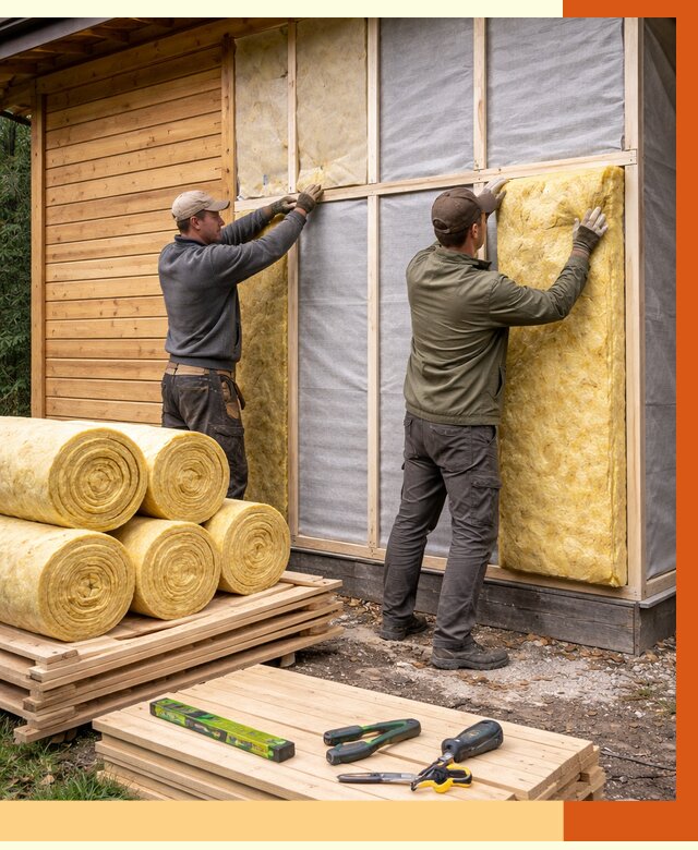 Утепление бани снаружи в Тихорецке от 87610 руб. под ключ | ТепломастерТхр