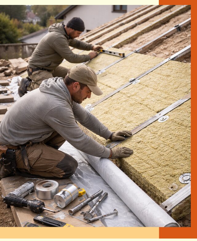 Утепление крыши снаружи в Тихорецке под ключ от 1237 руб./м2 | ТепломастерТхр