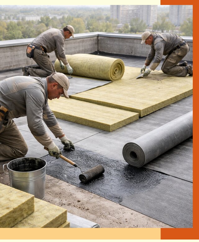 Утепление плоской крыши в Тихорецке от 7421 руб./м2 под ключ | ТепломастерТхр