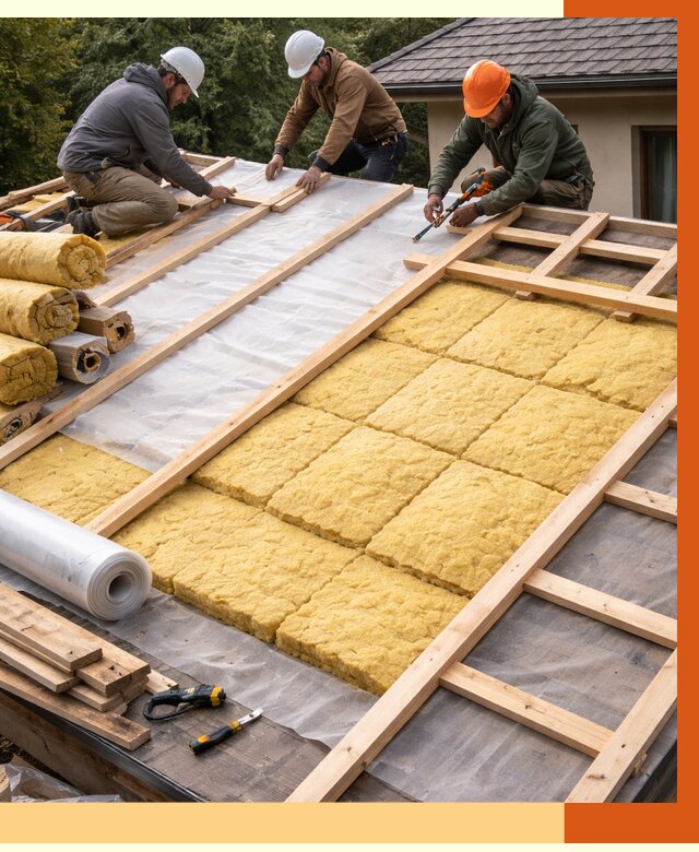 Утепление скатной крыши в Тихорецке от 1288 руб./м2 под ключ | ТепломастерТхр