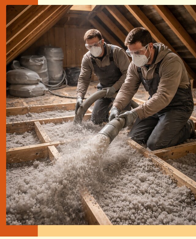 Утепление чердака эковатой в Тихорецке — быстро и надёжно