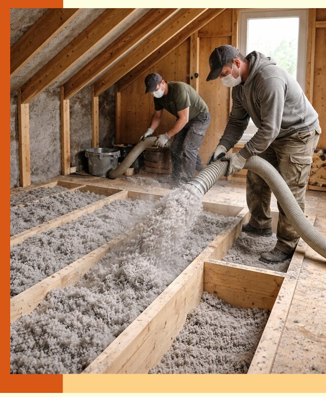 Утепление мансарды эковатой в Тихорецке с гарантией качества