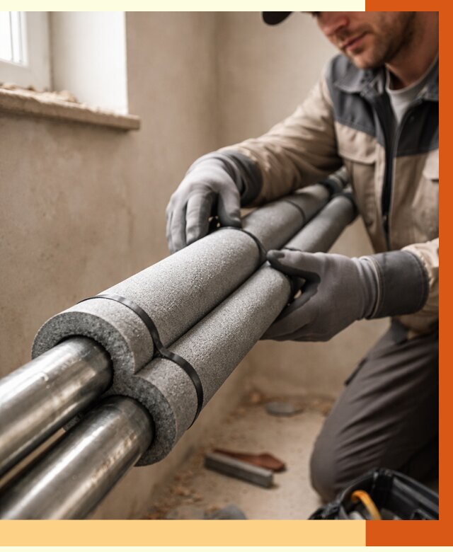 Утепление труб отопления в Тихорецке от 2937 руб. за м² — услуги под ключ | ТепломастерТхр