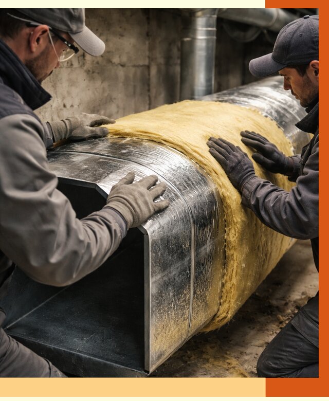 Утепление воздуховодов в Тихорецке от 4329 руб. — теплоизоляция вентиляции | ТепломастерТхр