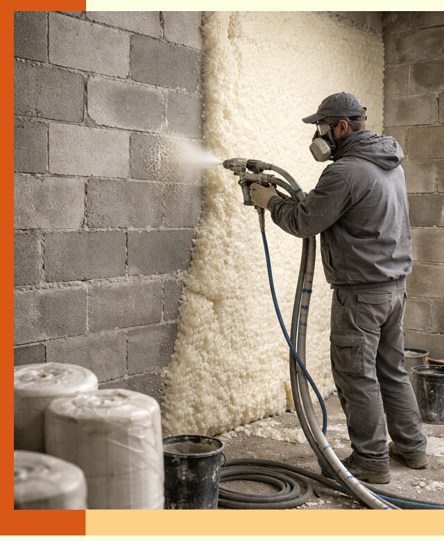 Утепление блочной стены ППУ в Тихорецке качественно и надёжно