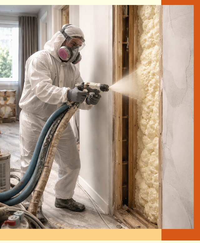 Межстеновое утепление ППУ в Тихорецке от 2834 руб/м2 — межстенное утепление под ключ | ТепломастерТхр