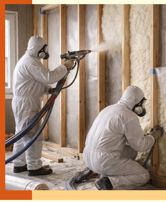 Утепление каркасной стены ППУ в Тихорецке для домов и коттеджей