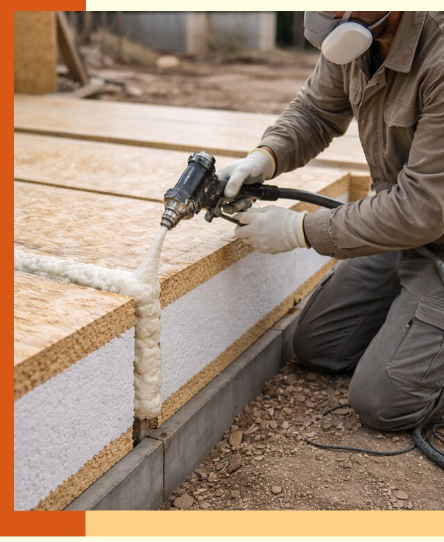 Утепление СИП-панелей пенополиуретаном (ППУ) в Тихорецке