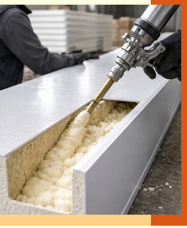 Заполнение пустот холодильных панелей в Тихорецке от 7730 руб. | ТепломастерТхр