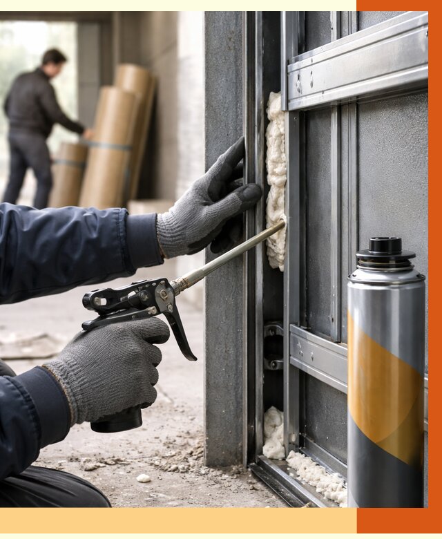 Заполнение пустот ворот в Тихорецке от 4638 руб. — заливка ППУ, утепление под ключ | ТепломастерТхр