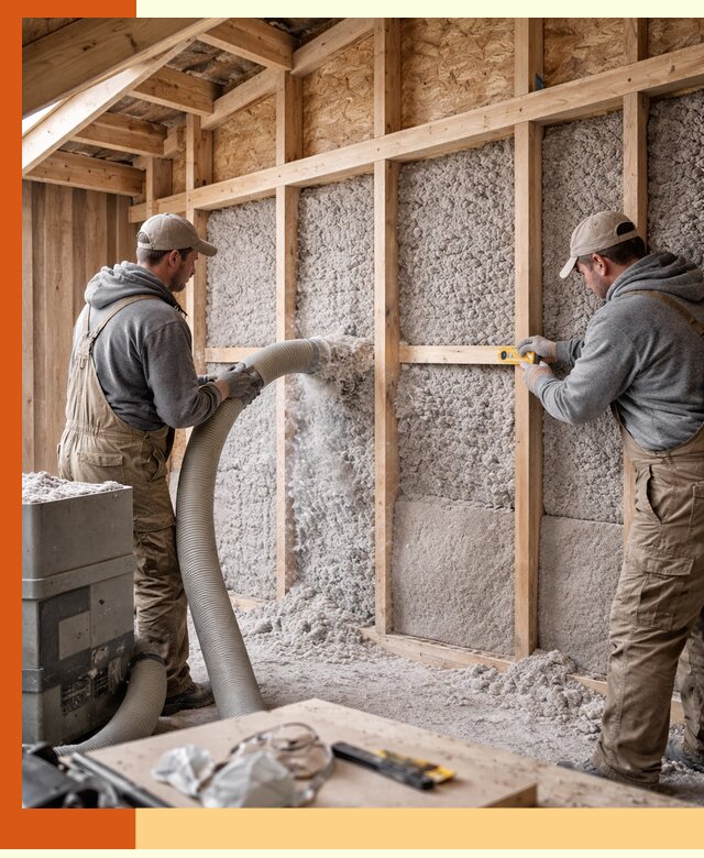 Утепление эковатой стен, потолков и перекрытий в Тихорецке