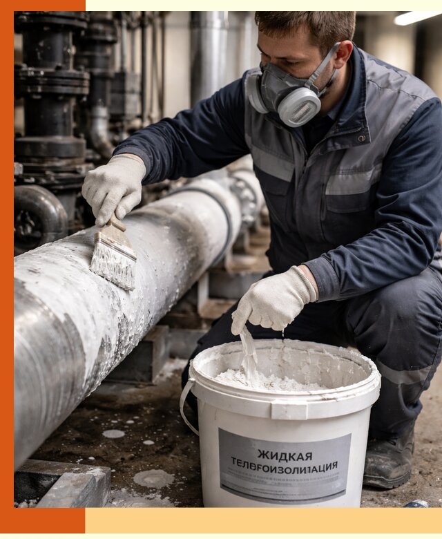 Утепление оборудования жидкой теплоизоляцией в Тихорецке