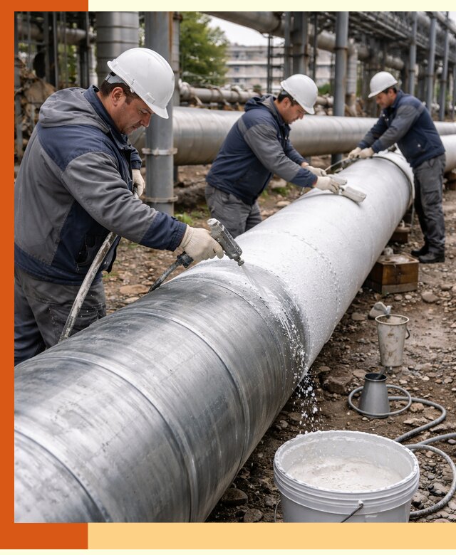 Утепление теплотрассы жидкой теплоизоляцией в Тихорецке