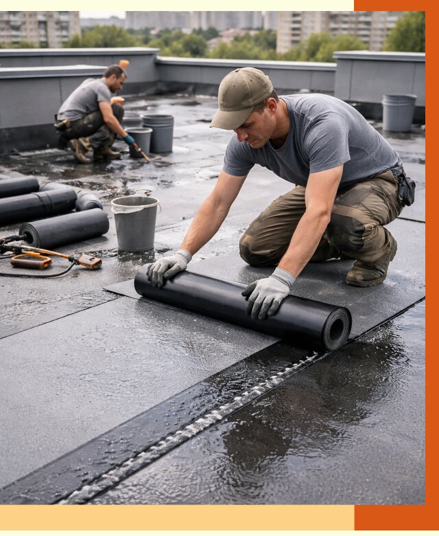 Гидроизоляция плоской кровли в Тихорецке от 4638 руб./м2 — профессионально | ТепломастерТхр