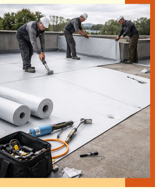 Гидроизоляция мембранной кровли в Тихорецке от 7730 руб./м² — профессионально | ТепломастерТхр