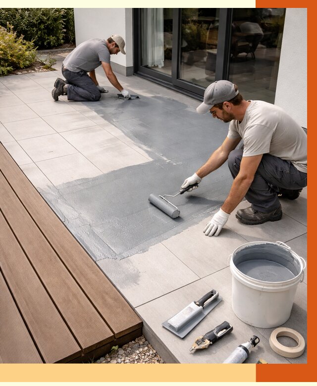 Гидроизоляция террасы в Тихорецке под ключ от 7730 руб./м² | ТепломастерТхр