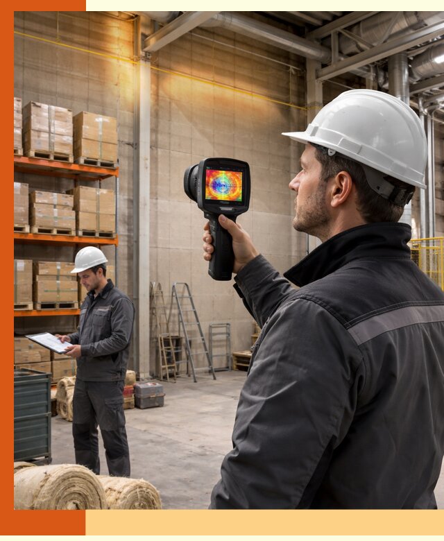 Тепловизионное обследование склада и выявление утечек в Тихорецке