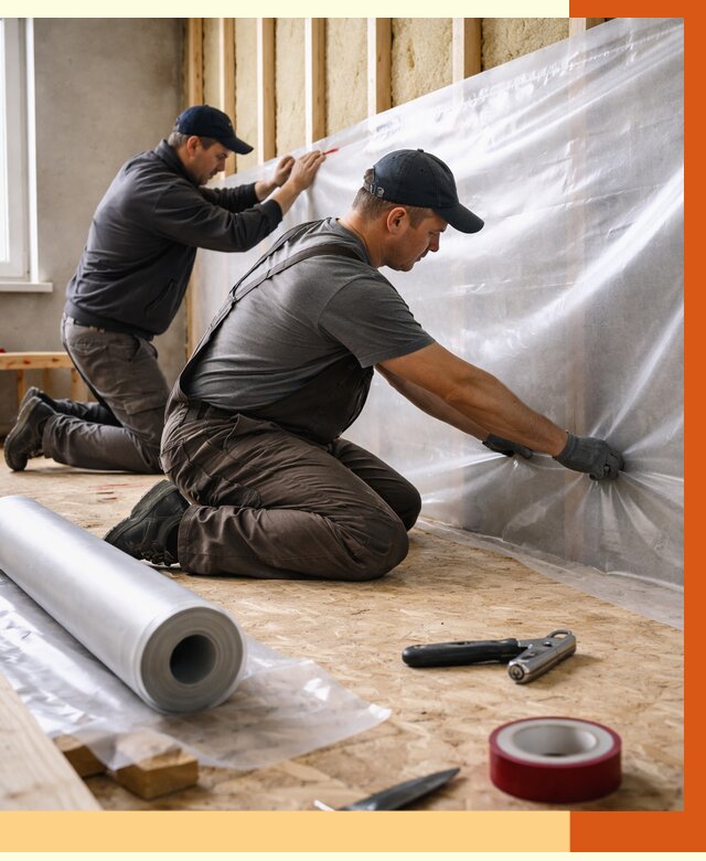 Монтаж пароизоляции в Тихорецке от 2577 руб. — установка и укладка под ключ | ТепломастерТхр